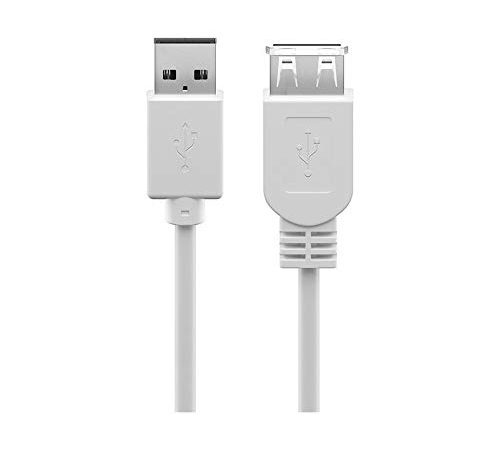 Câble Rallonge de Recharge USB 2.0 Hi-Speed, Blanc, 3m Longueur