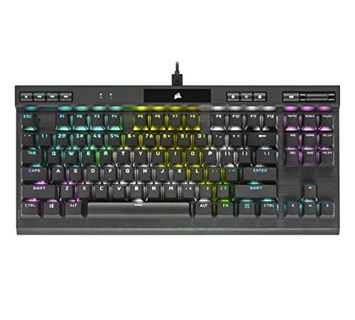 Corsair K70 RGB TKL Clavier Gaming Optique-Mécanique Champion Series (Switchs Optiques-Mécaniques OPX RGB, Châssis en Aluminium Résistant, Éclairage RGB par Touche, Câble USB Type-C Amovible) Noir