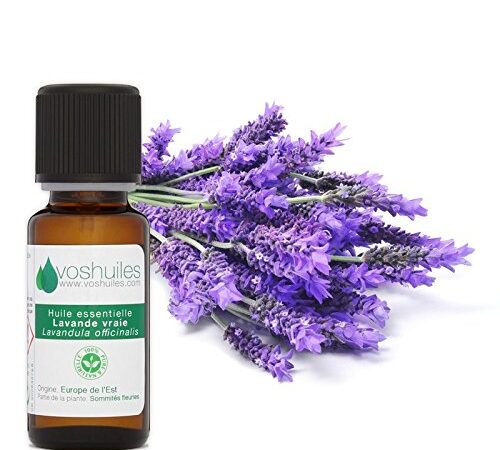 Huile Essentielle de Lavande Vraie (Lavandula angustifolia) - 100% Pure et Naturelle - HEBBD - Idéal en Diffusion - Utilisation Polyvalente - 10 ml - VOSHUILES