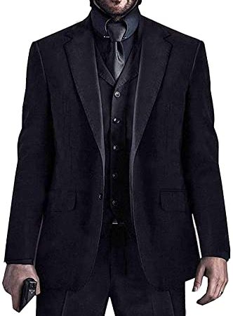 John Wick Suit | John Wick Chapter 3 Parabellum Keanu Reeves Combinaison 3 pièces pour homme Noir, Costume noir., Taille M