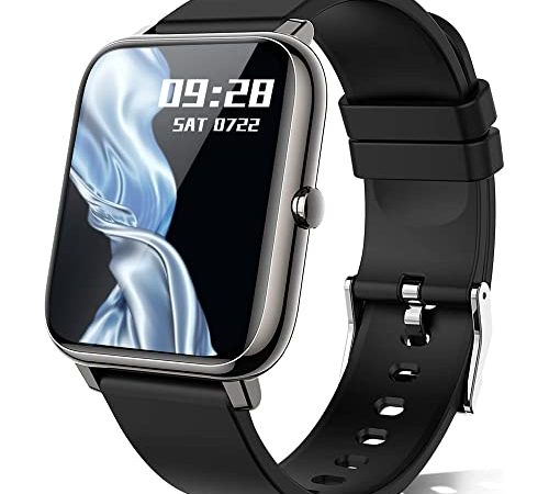 KALINCO Montre Connectée Hommes Femmes Montre Sport Podometre Moniteur de Sommeil/Fréquence CardiaqueTension artérielle SpO2 Smartwatch Montre Intelligente Bracelet Connecté pour Android iOS