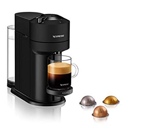 Krups Vertuo Next noir mat Machine expresso, Nespresso machine à café 5 tailles de tasses 1,1L Café filtre Espresso Café grande tasse Café fraîchement moulu Café long Nespresso Gran Lungo YY4606FD