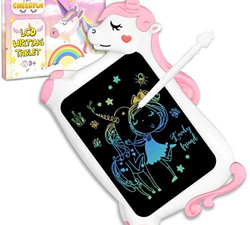 Licorne Jouet Enfant Fille Cadeau - Tablette Dessin Enfants Jeux Educatif Jouet Fille 3 4 5 6 + Ans Creatif, Cadeau Anniversaire Fille Calendrier de L'avent 10 Inch Tablette Educative Tableau Magique