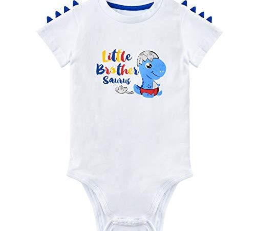 Little Brother Saurus Body bébé garçon dinosaure nouveau-né barboteuse cadeau - Blanc - 6 mois