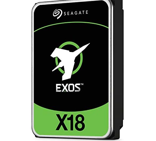 Seagate Exos X18, 18 To, Disque dur interne d’entreprise HDD, SATA, CMR 3,5", Hyperscale SATA 6 Go/s, 7200 TR/Min, 512e, 4 KB FastFormat Faible Latence avec Cache amélioré Référence (ST18000NM000J)