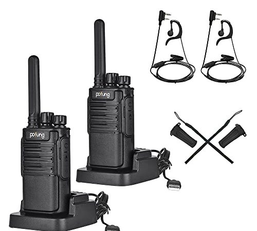 Talkie Walkie Longue portée ProfessionnelPmr 446 MHz 16 Canaux Radio,baofeng Rechargeable Walkie Talkies,avec des écouteurs Originaux Construit en Torche LED (2 pcs)