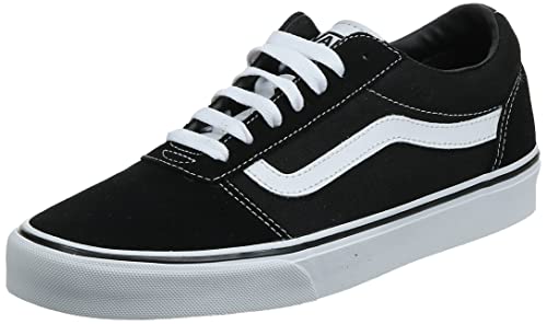 Vans Ward, Sneaker Basse Homme, Noir ((Suede/Canvas) Black/White C4r), 43 EU