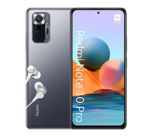 Xiaomi Redmi Note 10 Pro - Smartphone 6+64GB, 6,67” 120Hz AMOLED DotDisplay, Snapdragon 732G, 108MP Quad Caméra, 5020mAh, Gris Onyx (Version Française + 2 ans de garantie) Exclusivité Amazon