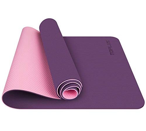 TOPLUS Tapis de Yoga, Tapis Gym - en TPE matériaux Recyclable, Ultra antidérapant et Durable, 183x61x0.6 cm, Non Toxique, Tapis de Sol pour Sport, Fitness (Violet)
