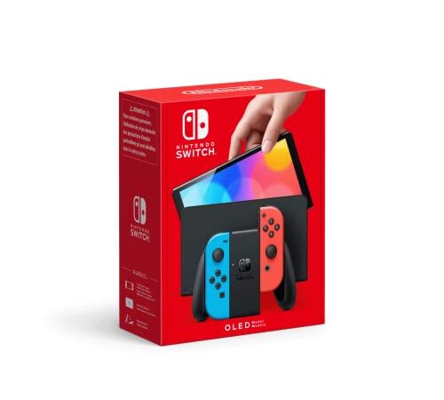 Console Nintendo Switch (Modèle OLED) avec Manettes Joy-Con Bleu Néon/Rouge Néon