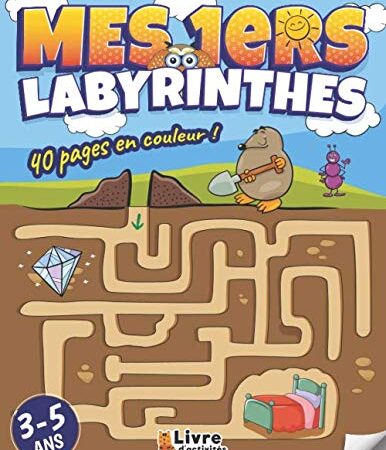 Labyrinthe enfants 3-5 ans: Livre en couleur | Des Labyrinthes d'animaux divertissants | Un livre enfant +3 ans éducatif pour les touts petit | livre d'activités Gato