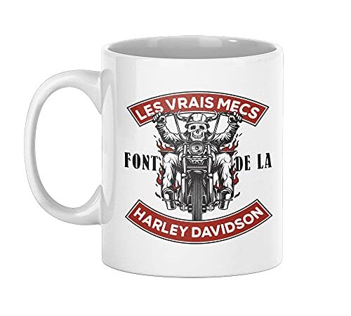 Mug humour motard, Les Vrais Mecs Font de la Harley Davidson