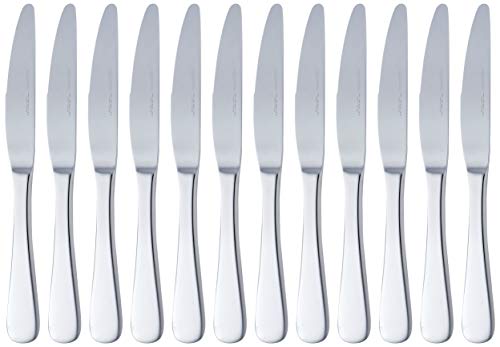 Amazon Basics Service de 12 couteaux de table en acier inoxydable avec bord arrondi