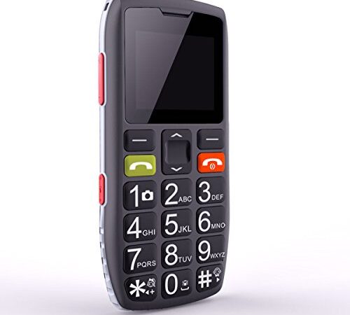 artfone Téléphone Portable Senior Débloqué avec Grandes Touches,Bouton SOS, C1 Senior,caméra VGA,Radio FM,Haut-Parleur de Boîte,Batterie 1400mAh,2G GSM,Noir