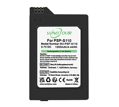 Batterie PSP-S110, 1200mAH PSP-S110 Batterie PSP S110 pour Playstation PSP2000 2001 2002 2003 2004 2005 2006 2008 3000 3001 3002 3003 3004 3005 3006 3008