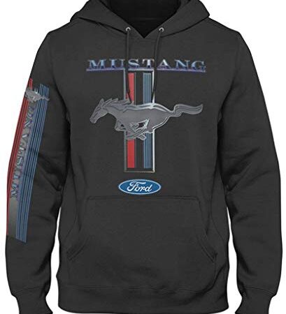 Ford Motor Company Mustang Sweat à capuche pour homme 50 ans, Noir , L