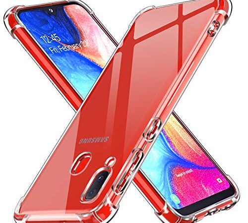 ivoler Coque pour Samsung Galaxy A20e / A20 e, Ultra Transparent Étui de Protection en Silicone Antichoc avec Coins Renforcés, Clair Mince Souple TPU Bumper Housse