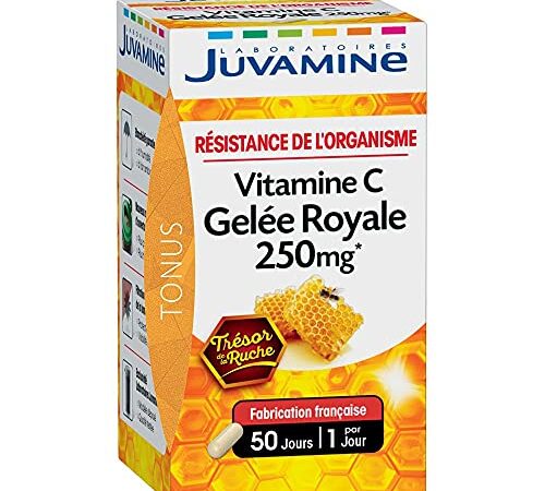 JUVAMINE - Résistance de l'Organisme Vitamine C Gelée Royale 250mg - Fabriqué en France - 50 Gélules