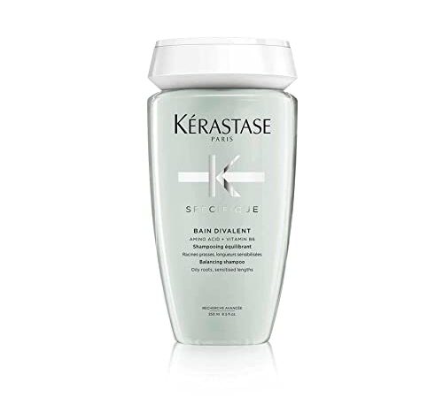 Kérastase, Spécifique, Shampoing Crème Équilibrant, pour Racines Grasses & Longueurs Sensibilisées, Bain Divalent, 250 ml