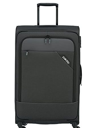 paklite valise souple à 4 roulettes, taille L, avec pli d'extension + serrure TSA, série de bagages DERBY : valise trolley élégante au look bicolore, 77 cm, 102 litres (extensible à 115 litres)