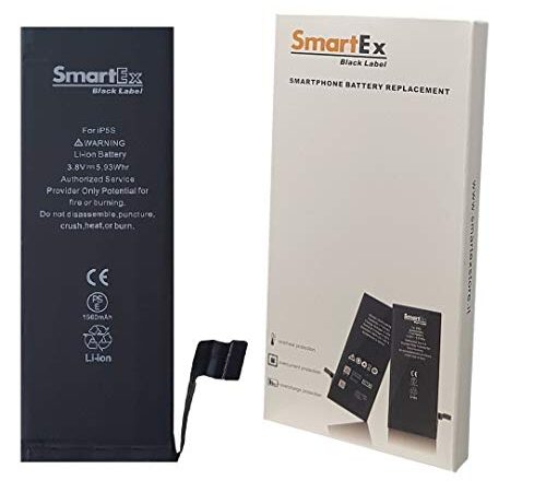 Smartex® Black Label Batterie Compatible avec iPhone 5S/5C -1560 mAh | 2023 Année Année | Garantie 2 Ans