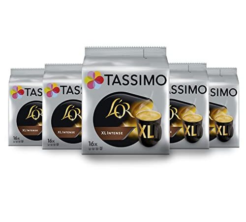 Tassimo Café Dosettes - 80 boissons L'Or Extra Long Intense (lot de 5 x 16 boissons)
