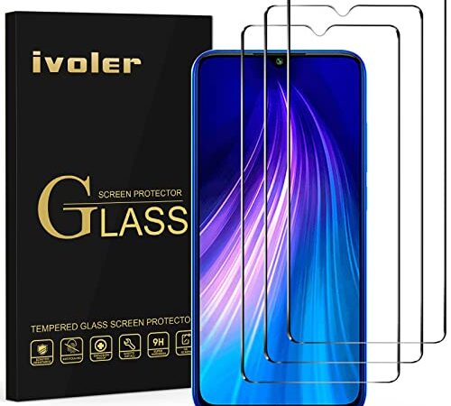 VGUARD Pack de 3 Verre Trempé pour Xiaomi Redmi Note 8 2021/2019 / Xiaomi Redmi Note 7 / Xiaomi Redmi 7, Film de Protection d’écran en Verre Trempé - Anti Rayures - sans Bulles - Dureté 9H Glass