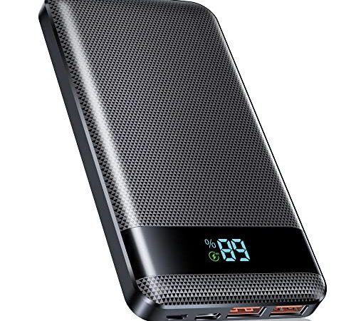 Batterie Externe 15000mAh,22.5W Power Bank Chargeur Rapide avec Indicateur LED QC 3.0 Batterie Externe avec 3 Sorties et 2 Entrées, Compatible avec iPhone/iPad/Samsung