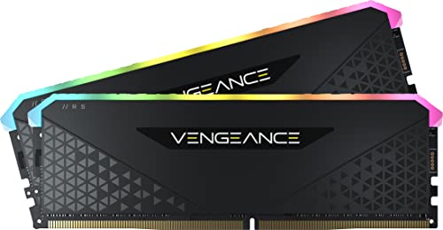 Corsair Vengeance RGB RS 16Go (2x8Go) DDR4 3600MHz C18 Mémoire de Bureau (Éclairage RGB Dynamique, Temps de Réponse Serrés, Compatible avec Intel & AMD 300/400/500 Series) Noir