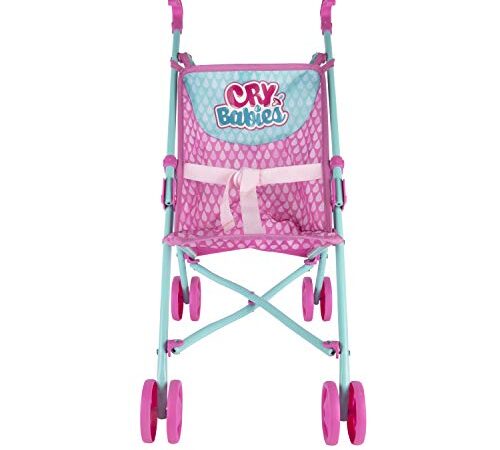 CRY BABIES la poussette | Accessoire pour poupée et peluche; légère et pliable - Jouet idéal pour fille et garçon +3 Ans