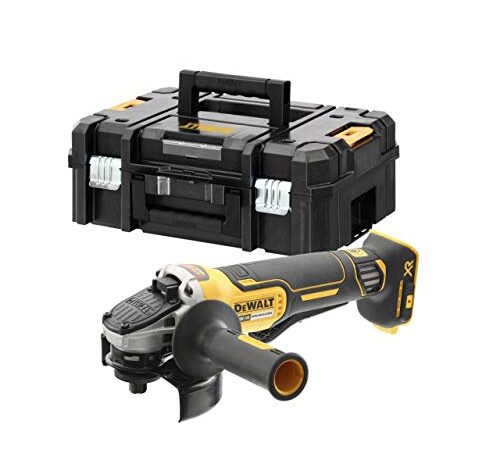 DEWALT - Meuleuse Brushless XR 18V 5Ah Li-Ion - DCG406NT-XJ - Meuleuse sans Fil avec Interrupteur à Palette, Poignée Latérale et Coffret TSTAK - Lame Ø125mm - Vitesse à Vide 9000tr/min - 1000W