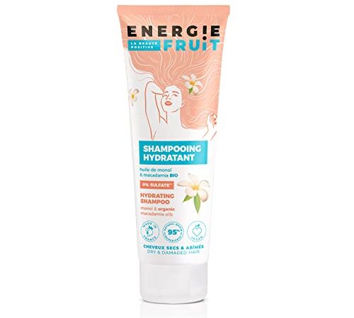 ENERGIE FRUIT | Shampoing sans Sulfate | Monoï & Macadamia BIO | Cheveux Secs Abimés | Vegan | 250 ml