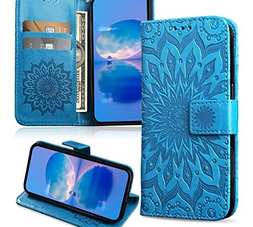 FCAXTIC Coque pour Galaxy J5 2017, Protection Etui en PU Cuir Portefeuille, Antichoc Housse à Rabat Compatible avec Samsung Galaxy J5 2017, Bleu