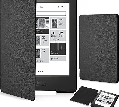 Forefront Cases Coque pour Kobo Aura H2O Edition 1 2014 (1e Génération N250) Étui Housse Coque Case Cover - Mince Leger & Protection Complète - Smart Auto Reveil Sommeil - Noir