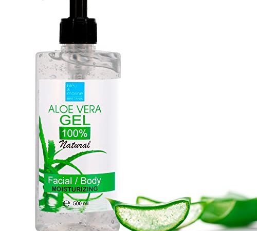 Gel d'Aloe Vera pour les soins de la peau (visage et corps) et des cheveux. Extra Hydratant 100% naturel. Nourrir et adoucir la peau - 500 ml