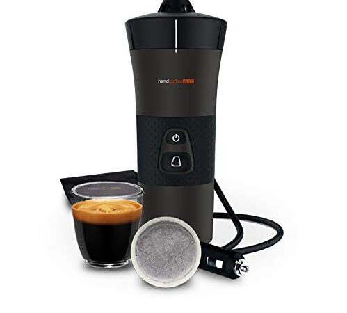 Handpresso – Cafetiere portable 12V Handcoffee Auto 21000, Machine a cafe portable à dosette Senseo pour voiture 12V. Cafetiere Senseo allume-cigare pour le voyage, camping-car