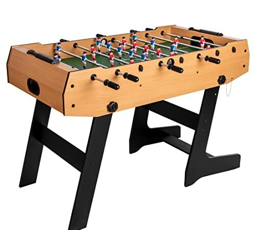 HLC Table de Baby-Foot Pliable sur Pied 121 * 61 * 81cm, Jeu de Football de Baby-Foot avec Poteau rétractable, Jeux récréatifs d'intérieur pour Enfants, Famille…