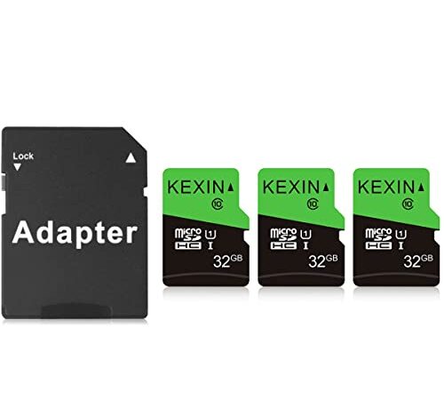 KEXIN Cartes Micro SD 32Go Lot de 3 Carte Micro SDHC 32 Go U1 UHS-I Classe 10 3 Pièces Carte MicroSD Carte TF C10 pour Appareil Photo de Sport, Caméra Dôme, Dash Cam, Téléphone Android