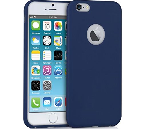 kwmobile Housse Compatible avec Apple iPhone 6 / 6S Coque - Housse de téléphone Protection Souple en Silicone - Bleu foncé Mat