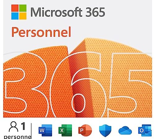 Microsoft 365 Personnel | Office 365 apps | 1 personne | 1 an ​| PC/MAC, tablette et smartphone | Téléchargement