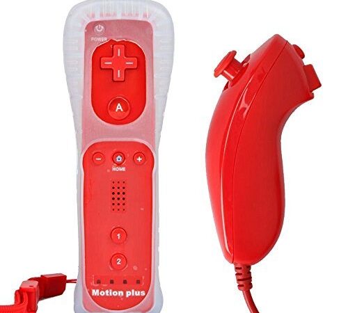 mini kitty 2 en 1 Manette Plus Et Nunchunk pour Nintendo Wii - Rouge