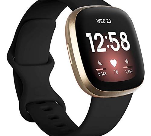 Oielai Compatible pour Fitbit Versa 4/Fitbit Versa 3/Fitbit Sense 2/Fitbit Sense, Bracelets de Remplacement en Silicone Compatibles avec Versa 3/Versa 4/Sense/Sense 2 pour Femmes Hommes, Petit Noir