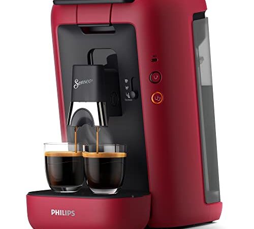 Philips Domestic Appliances CSA260/91 Senseo Maestro Machine à Café Dosettes avec Réservoir d'Eau de 1,2 Litre, Sélection l'Intensité du et Fonction Mémo, Produit Vert, Couleur : Rouge