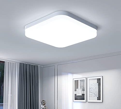 Plafonnier LED Carré 36W, Luminaire Plafond 3240LM, 6500K Éclairage Intérieur, Lampe Lumiere Moderne pour Salle De Bain, Salon, Cuisine, Chambr à Coucher, Couloir, Salle à Manger, Balcon, Garage