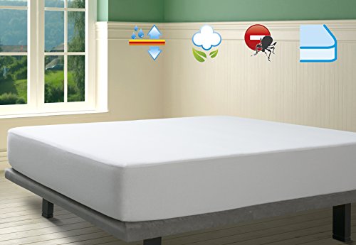 Savel - Protège-Matelas Imperméable Anti-acariens, 140x190/200cm | Respirante | Jersey 100% Coton | Antiallergique | Traitement antibactérien Sanitized