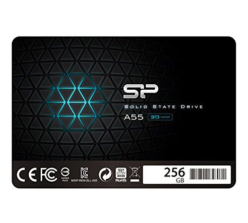 Silicon Power SSD 256Go 3D NAND A55 SLC Cache Performance Boost 2.5 pouces SATA III 7mm (0.28") Interne SSD