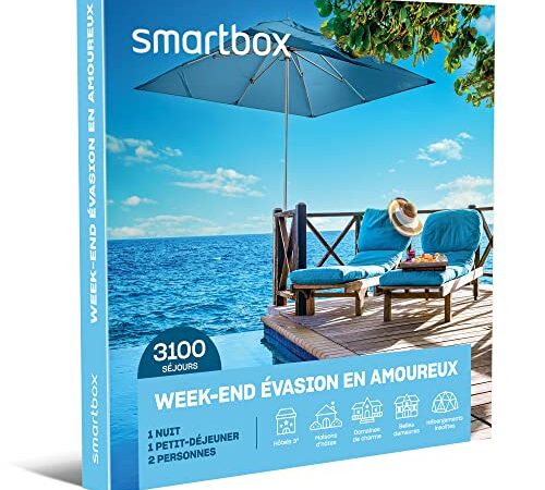 Smartbox - Coffret cadeau Week-end évasion en amoureux - Idée cadeau voyage romantique pour un couple – Une nuit pour 2 personnes