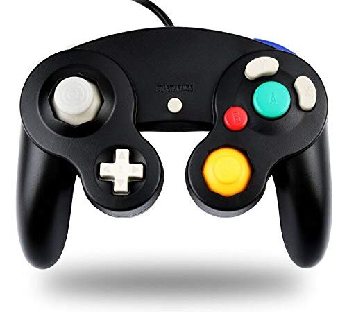 TechKen Manette Classique pour Gamecube, Contrôleur NGC Filaire GC Manette Contrôleur de Jeu Super Smash Bros Controller NGC Gamepad Joypad pour Gamecube Wii U Switch PC