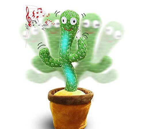 Vicyol S&D Cactus Qui Danse avec Mouvement Électronique, Lumieres et 120 Chansons. Ornement de Maison. Piles Non incluses.