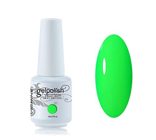 Vishine Vernis à ongles 8ml Semi-permanent Soak-off UV LED Gel Polish Manucure Base Top Coat Vert #1473